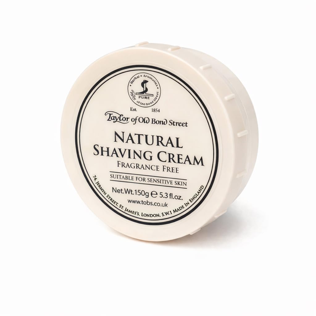 Taylor of Old Bond Street Natural Shaving Cream Bowl - suitable for sensitive skin - fragrance free - creates a rich lather for a smooth shave Beauty and Personal Care Taylor of Old Bond Street
