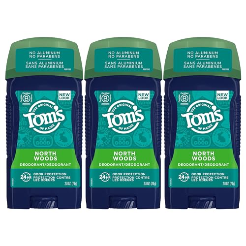 Tom's of Maine Long-Lasting Aluminum-Free Natural Deodorant for Men, North Woods, 2.8 oz. 3-Pack (Packaging May Vary) Beauty and Personal Care Tom's of Maine