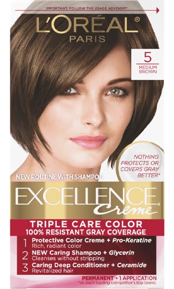 5 Medium Brown excellence-creme permanent-triple-protection, 1 EA Beauty & Personal Care L'ORÉAL