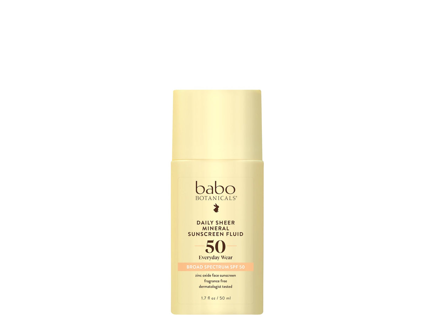 Babo Botanicals Daily Sheer Mineral Sunscreen Fluid SPF50 - Natural Zinc Oxide - Passion Fruit Oil - Fragrance Free - Ultra-Lightweight - For Face Beauty & Personal Care Babo Botanicals