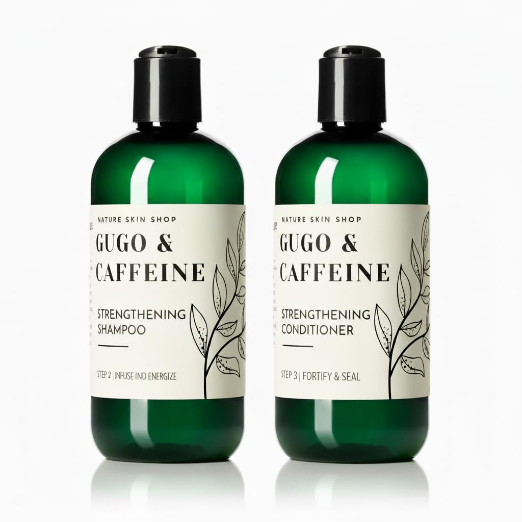 Nature Skin Shop Gugo Shampoo and Conditioner Set for Hair Growth and Thinning, Anti-Hair Fall Treatment with Biotin & Caffeine, Soothes Dandruff Beauty & Personal Care Nature Skin Shop