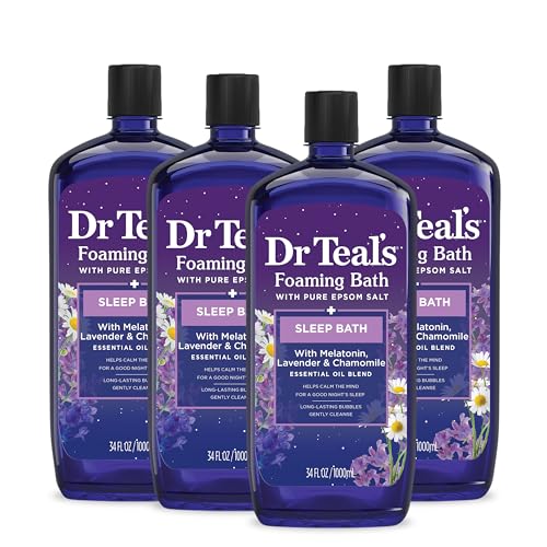 Dr Teal's Foaming Bath with Pure Epsom Salt, Melatonin Sleep Soak with Essential Oil Blend, 34 fl oz (Pack of 4) Beauty & Personal Care Dr Teal's
