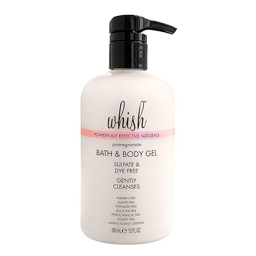 Whish Beauty Pomegranate Body Wash - Moisturizing Bath & Body Gel for Women - Gentle on Sensitive Skin with Shea Butter & Aloe - Sulfate & Paraben Beauty & Personal Care Whish