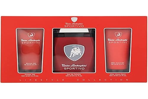 Lamborghini Sportivo by Tonino Lamborghini Gift Set - 4.2 oz Eau De Toilette Spray + 3.4 oz Shower Gel + 3.4 oz After Shave Balm Beauty & Personal Care Tonino Lamborghini Golf