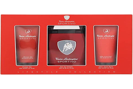 Lamborghini Sportivo by Tonino Lamborghini Gift Set - 4.2 oz Eau De Toilette Spray + 3.4 oz Shower Gel + 3.4 oz After Shave Balm Beauty & Personal Care Tonino Lamborghini Golf