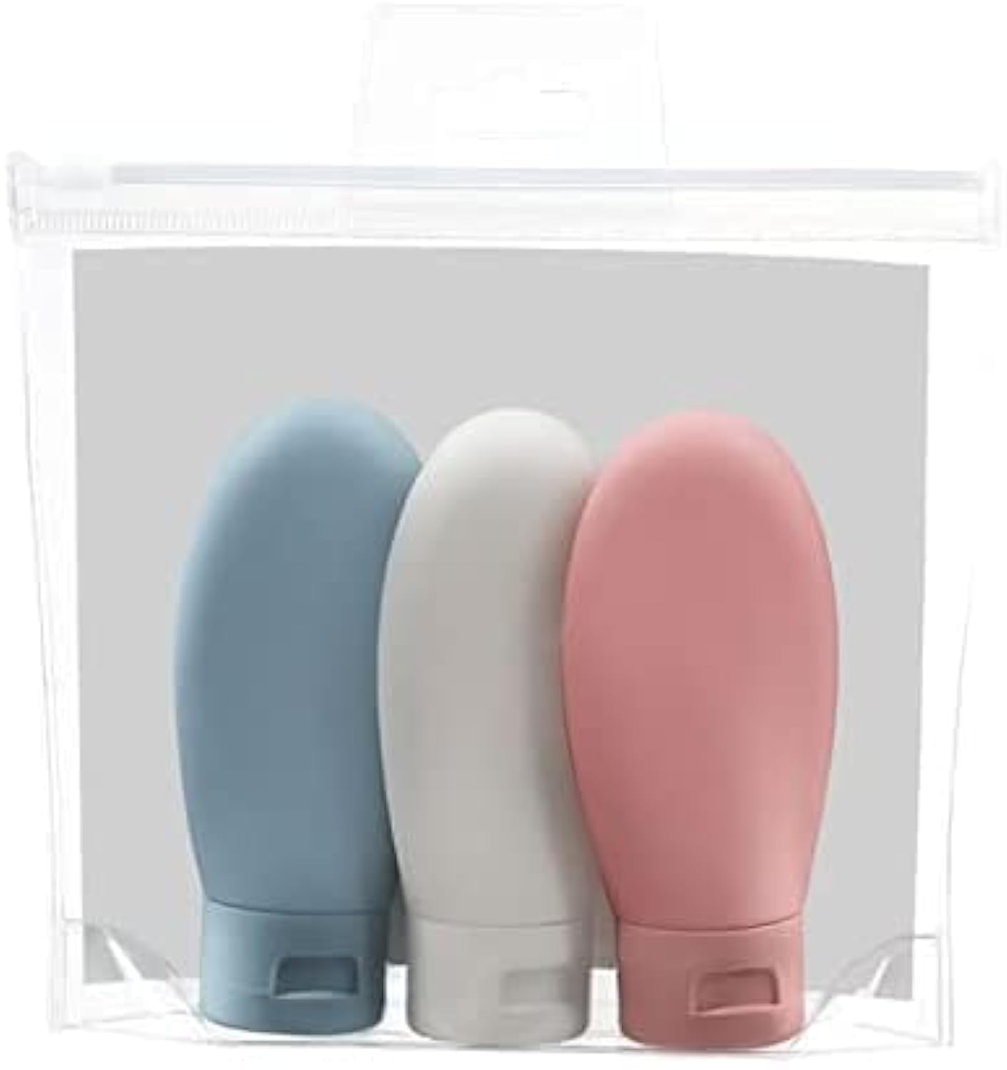 ZALUJMUS Travel Bottle, 3 Pcs Leak Proof Refillable Squeezable Containers Set(60 ml) with Label and Transparent Carry Bag for Liquid Shampoos, Soap Beauty & Personal Care ZALUJMUS
