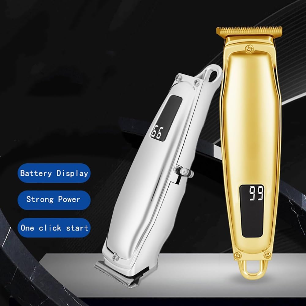 GLESVOWIO Hair Clippers for Men Hair Clipper Beard Trimmer Low Noise Strong Power Men's Barber Machine Fine Steel Cutter Head USB(Silver) Beauty and Personal Care GLESVOWIO