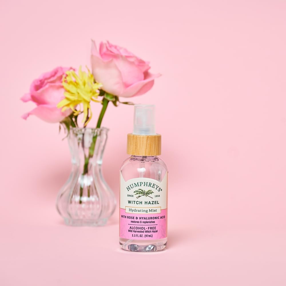 Humphreys Witch Hazel Hydrating Toner Mist Spray | Balancing & Hydrating Facial Toner | Alcohol-Free | Wild Harvested Witch Hazel | Soothing Rose Beauty & Personal Care Humphreys