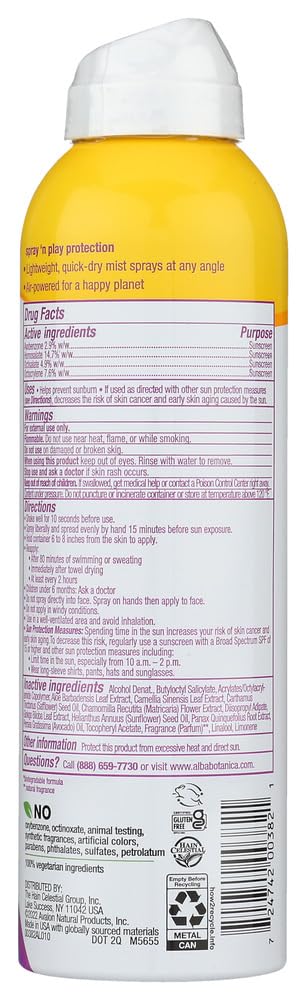 Alba Botanica Very Emollient, Active Kids Spray Sunscreen SPF 50 6 oz (Pack of 9)9 Beauty & Personal Care Alba Botanica