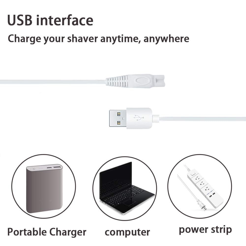 Shaver Charger for Finishing Touch Flawless Body Rechargeable Ladies Shaver Power Cord 5V Replacement Charger USB Women Trimmer Charging Cable Beauty and Personal Care INVODA