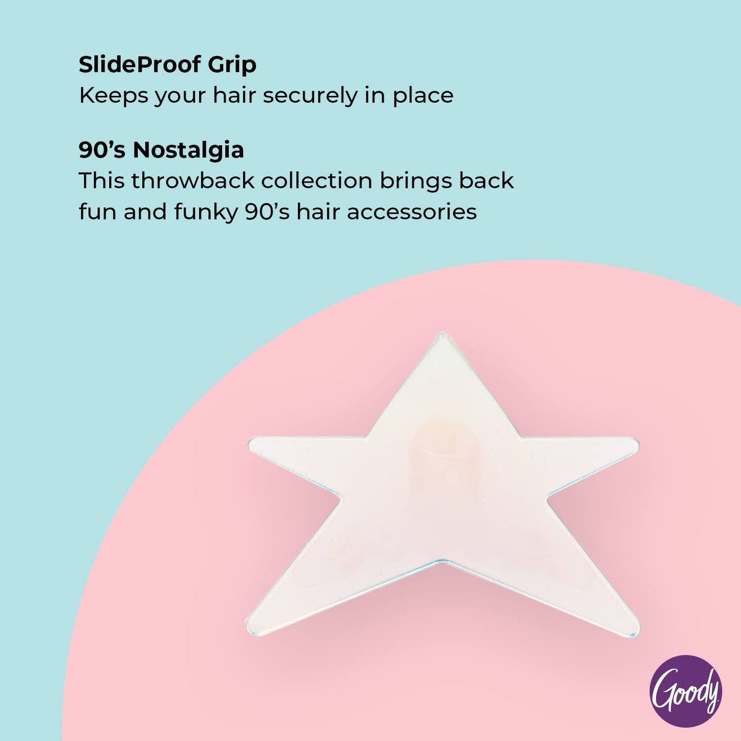 Goody Nostalgia Large Star Claw Clip, 1 Ct, Secure Grip Hair Clip for Women, Men, Boys & Girls, Comfortable & Fun Hair Styling Accessories for All Beauty & Personal Care GOODY