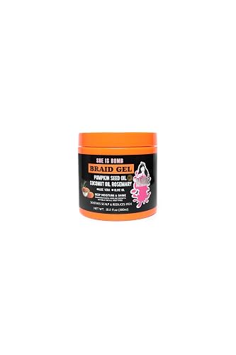 SHE IS BOMB Braid Gel with Pumpkin Seed Oil, Coconut Oil, Rosemary, Aloe Vera and Olive Oil, 10.2 fl oz Beauty & Personal Care she is bomb collection