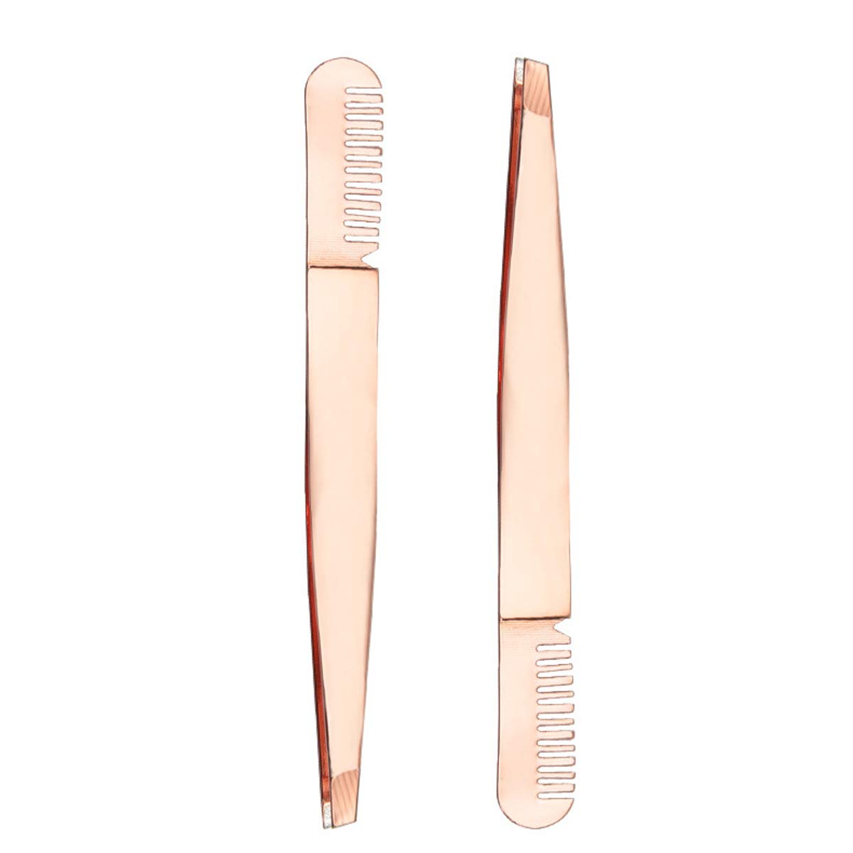2 Pieces Multifunctional Eyebrow Tweezers with Eyebrow Comb False Eyelashes Applicator Tool Makeup Grooming Tool for Eyebrows or Facial Hair(Rose Beauty & Personal Care mollensiuer
