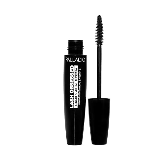 Palladio Lash Obsessed Mascara, Extreme Definition Lengthening Mascara, Amplifies Volume & Fullness, Evenly Coats Lashes, Lucious Length, Natural Beauty & Personal Care Palladio