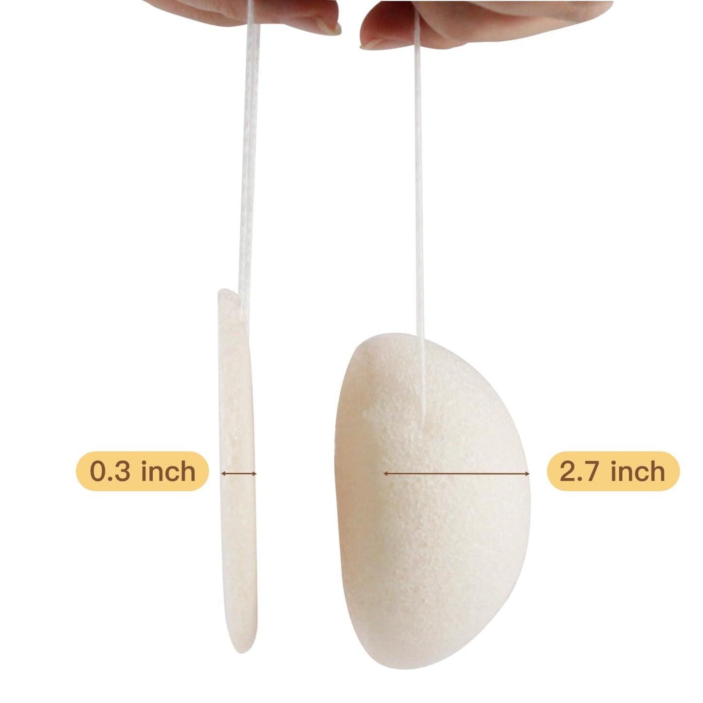 Spunspon Konjac Exfoliating Organic Facial Sponge Set - Gentle Daily Face Scrub/Skincare - Super Soft Body Cleansing Sponge for Shower, Safe for Baby Beauty and Personal Care Spunspon