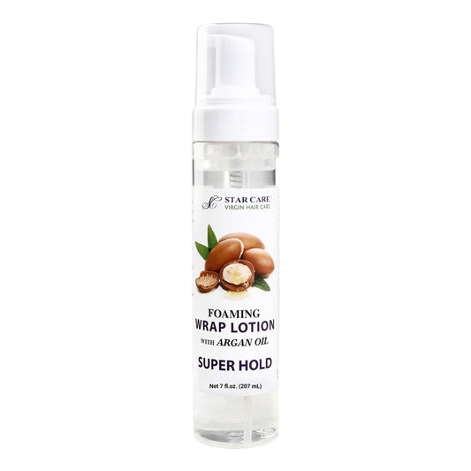 STAR CARE Foaming Wrap Lotion with Argan Oil Lightweight Styling Foam for Shine, Volume & Softness Heat-Safe for Dry Damaged Hair Lightweight Beauty & Personal Care STAR CARE
