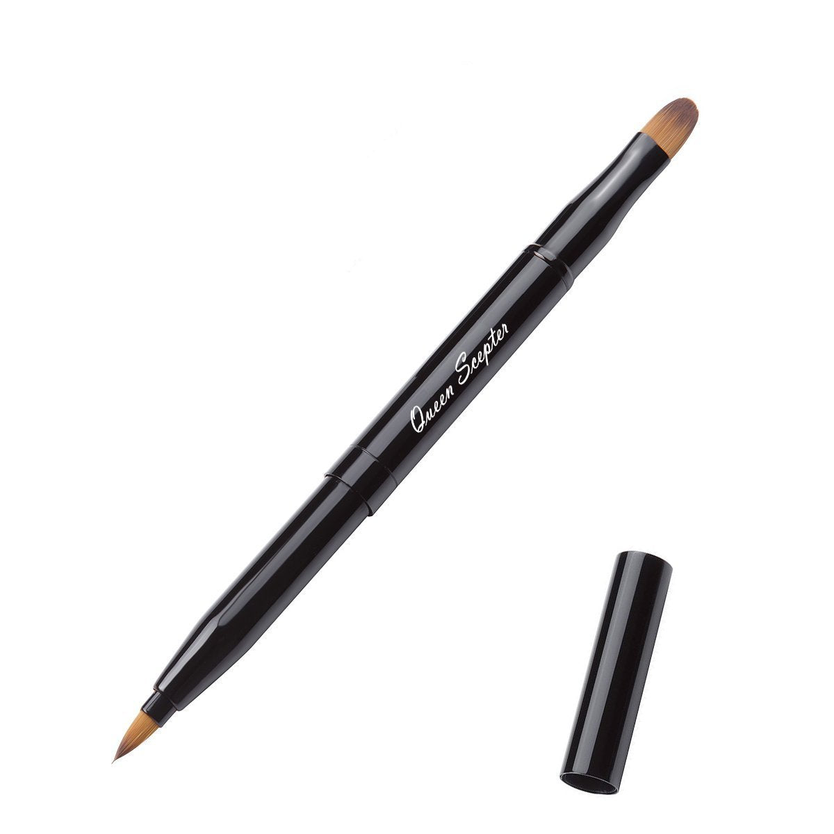 Retractable Lip Brush Concealer Makeup Dual End Travel Size Lipstick Brush With Cap Beauty & Personal Care Queen Scepter