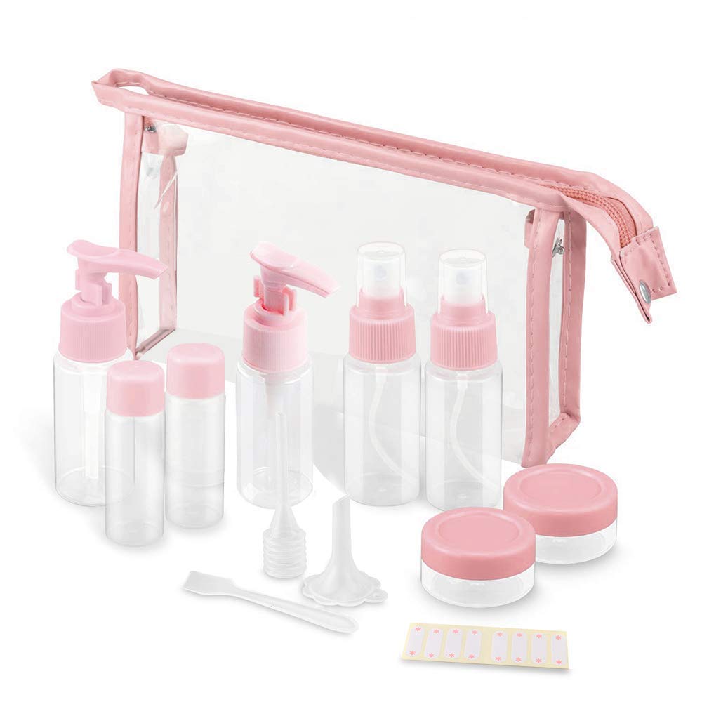 Vitog Travel Bottles Kit, TSA Approved Leak Proof Portable Toiletry Containers Set, Clear PET Flight Size Cosmetic Containers for Lotion, Shampoo Beauty & Personal Care Vitog
