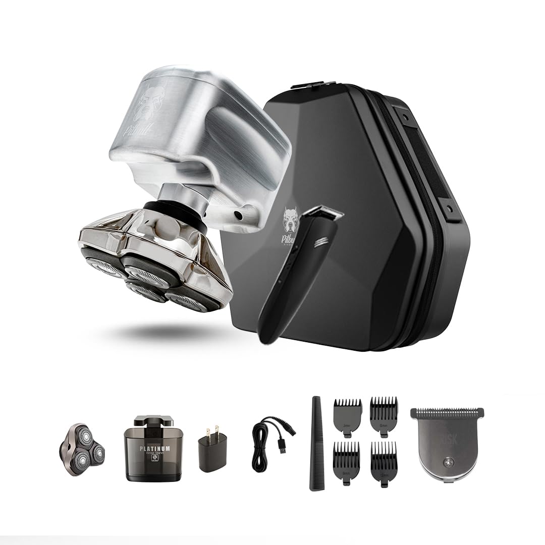 Skull Shaver Pitbull Diamond PRO Head & Face Shaver - Waterproof Cordless Electric Shaver - Metal Body - Baby Beast Trimmer - Travel Case - Gift Beauty and Personal Care Skull Shaver