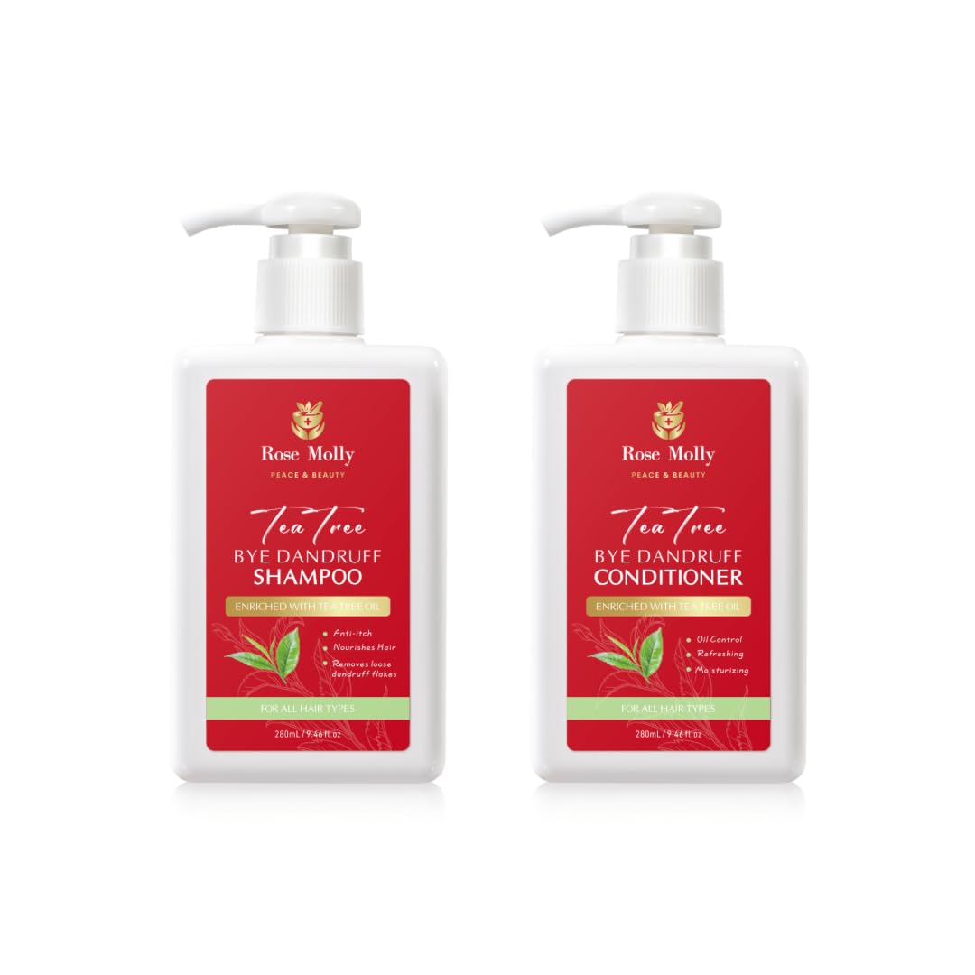 Rose Molly Tea Tree Bye Dandruff Shampoo and Conditioner Set, 9.46 fl oz Beauty & Personal Care Rose Molly