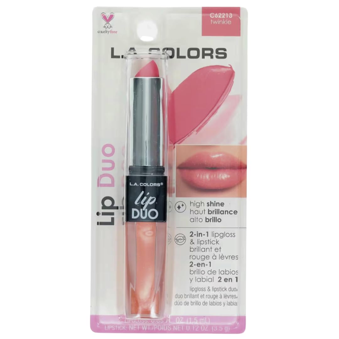 L.A. COLORS Lipgloss & Lipstick Duo, C62213 Twinkle, 0.12 Oz Beauty & Personal Care L.A. COLORS
