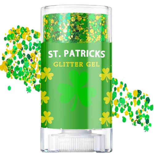 ST Patricks Day Glitter Gel Stick, Color-Changing in Different Lighting, for Body, Face & Hair (Shamrock) Beauty & Personal Care CiikDux