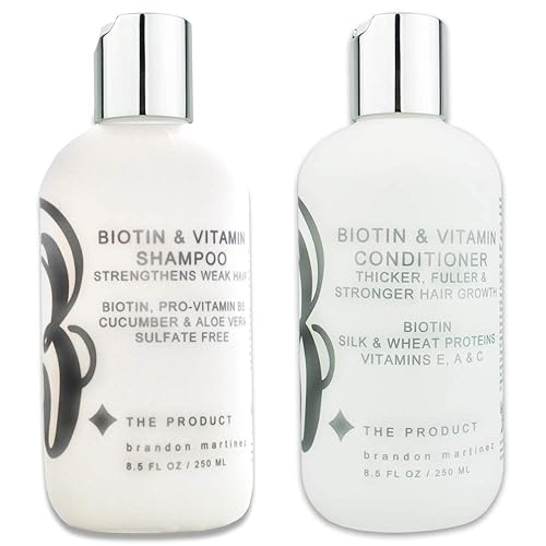 B THE PRODUCT High Potency Biotin Hair Growth Shampoo & Conditioner Set - Fortified with Vitamins E, A, C & B for Fastest Hair Growth (8.5oz.) Beauty & Personal Care B THE PRODUCT