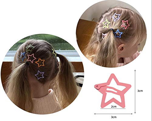 YAOKUA Star Hair Clips for Girls, 50 Pcs No Slip star Metal fashion Hair Snap Clips Barrettes for Kids Teens Women Beauty & Personal Care YAOKUA