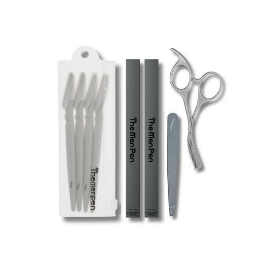 The Men Pen Complete Eyebrow Grooming Kit for Men | Scissors, Tweezers, Razors & 2 Eyebrow Filler Pens for Shaping | Trimming & Defining Brows (Black) Beauty & Personal Care The Men Pen
