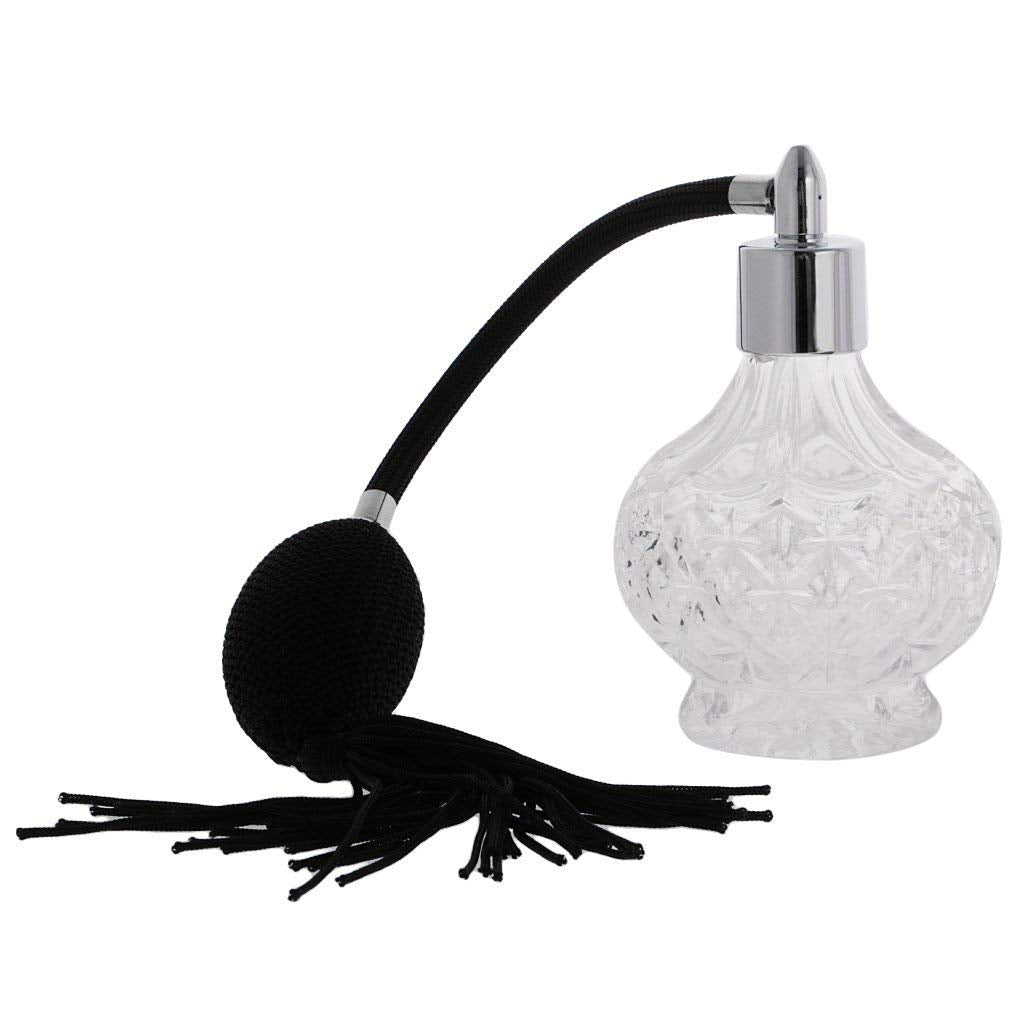 Topxome 80ml Clear Crystal Vintage Perfume Bottle Long Spray Tassels Parfume Atomizer Pump Refillable Glass Bottles Beauty & Personal Care Topxome