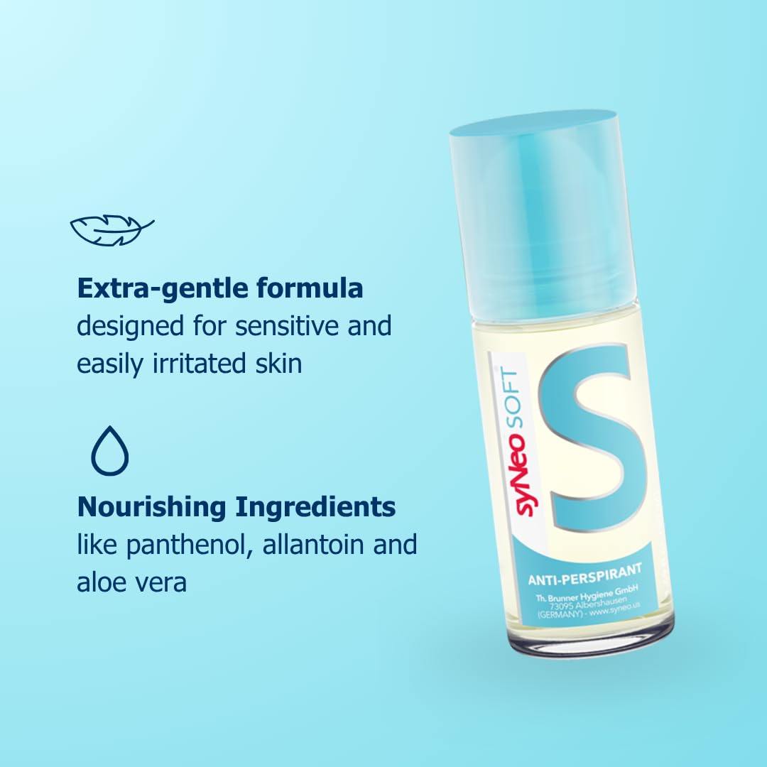 syNeo SOFT Antiperspirant Roll-On without alcohol, Halal certified, Anti Sweat Deodorant for men and women against heavy sweating, Anti-Transpirant Beauty and Personal Care syNeo