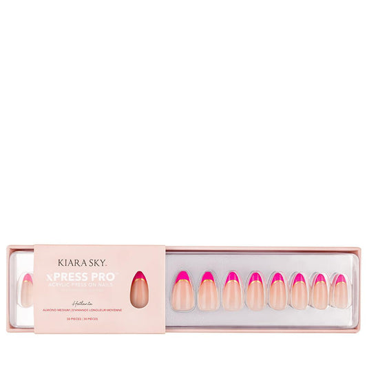Kiara Sky Press On Nails | XPRESS PRO 100% Acrylic Nails | 30-Piece Kit Includes Nail Glue, Cuticle Pusher, File & Prep Pad | Almond Medium - Hotlanta