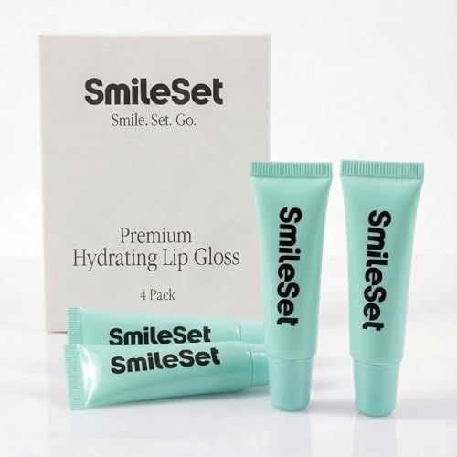 SmileSet Premium Hydrating Lip Gloss - Nourishing Lip Gloss Tubes with Petrolatum Beeswax, Shea Butter - Pack Of 4 Beauty & Personal Care SmileSet