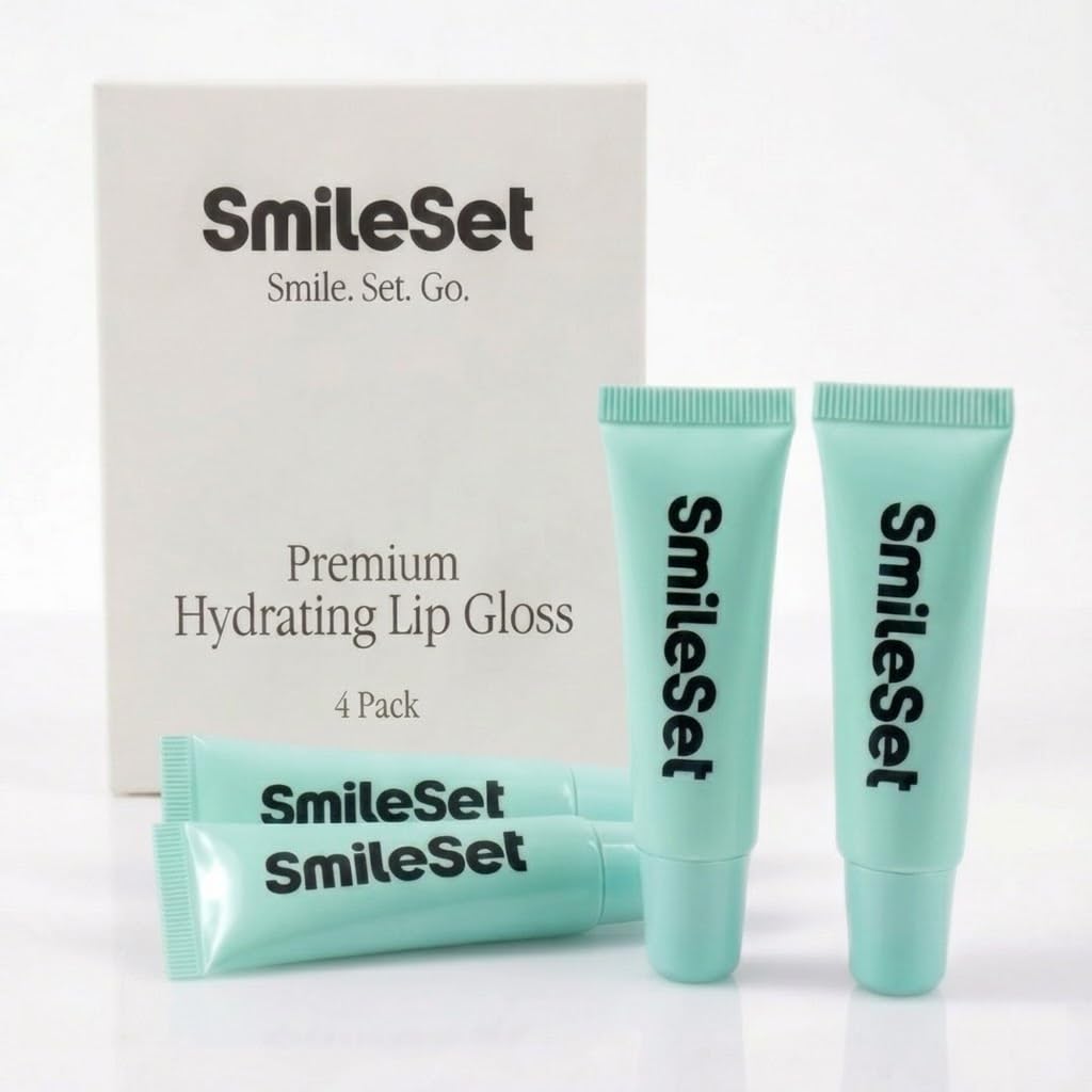 SmileSet Premium Hydrating Lip Gloss - Nourishing Lip Gloss Tubes with Petrolatum Beeswax, Shea Butter - Pack Of 4 Beauty & Personal Care SmileSet