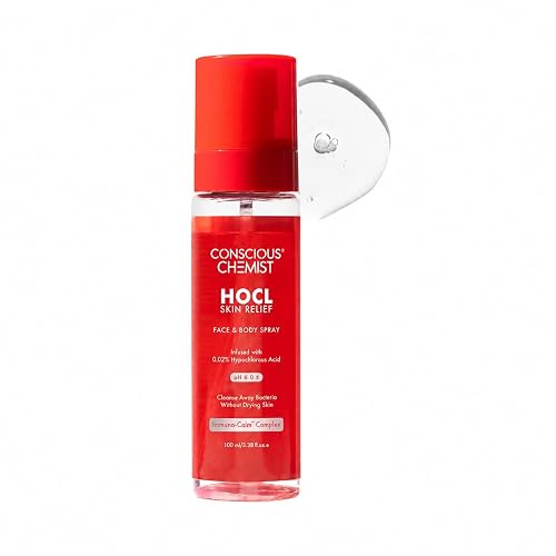 Conscious Chemist HOCL Skin Relief Face & Body Spray Soothing & Repairing Toner Hypochlorous Acid Mist for Quick Relief from Body Odour,Acne, Redness Beauty & Personal Care Conscious Chemist