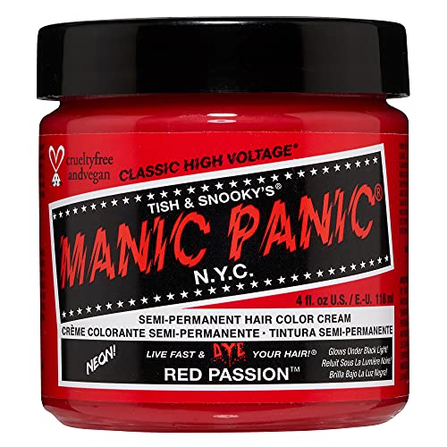 MANIC PANIC Classic Red Passion Semi Permanent Hair Color - Medium Cherry Red Hair Dye for Women & Men That Lasts 4-6 Weeks - Vegan, Ammonia Beauty & Personal Care MANIC PANIC