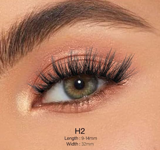 Happy Heartbeat 3D False Eyelashes Spiky Wispy Natural Cat Eye Manga Fluffy Soft Faux Mink lashes Reusable Short Fake Lashes 10 Pairs(H2) Beauty & Personal Care Happy Heartbeat