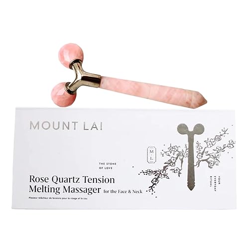 Mount Lai Rose Quartz Tension Melting Facial Massager for Face & Neck - Face Roller to Relieve Tension, Soothe Stress, Improve Circulation & Enhance Beauty & Personal Care Mount Lai