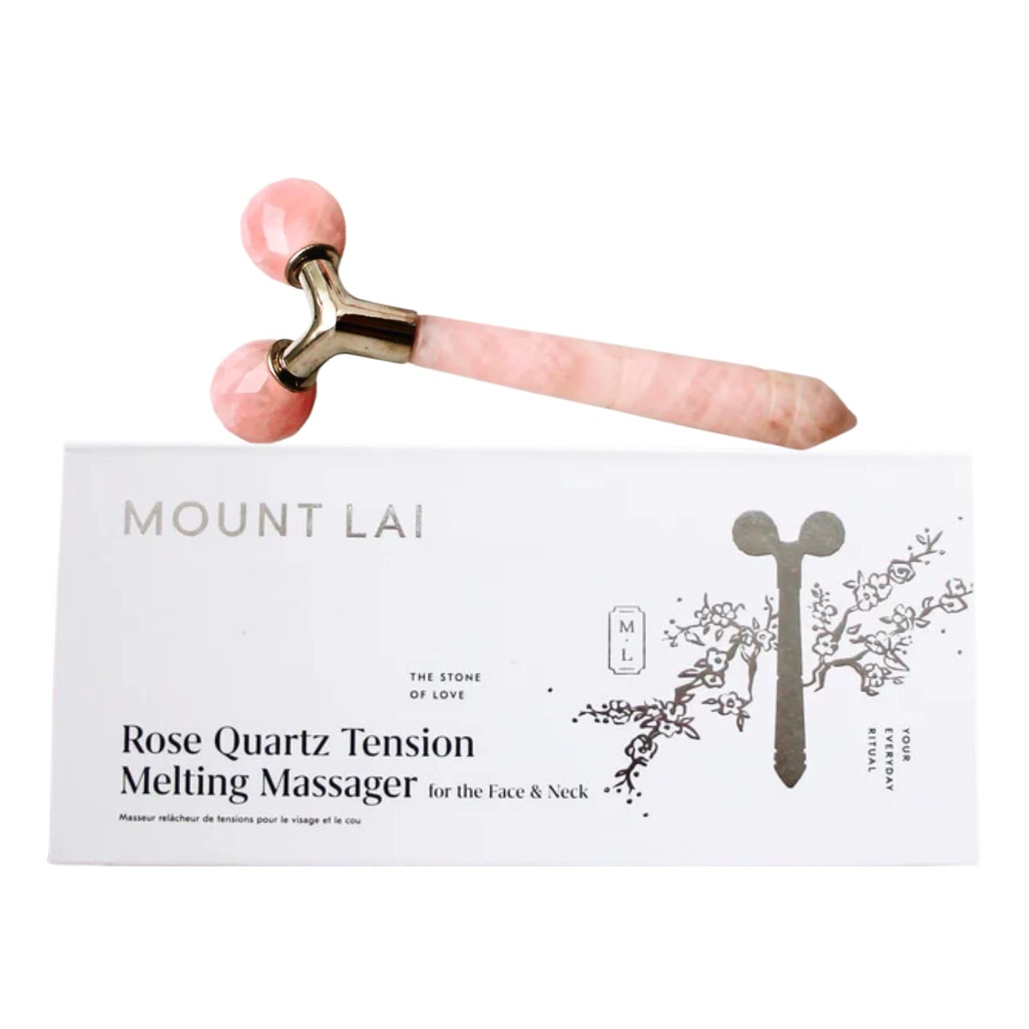 Mount Lai Rose Quartz Tension Melting Facial Massager for Face & Neck - Face Roller to Relieve Tension, Soothe Stress, Improve Circulation & Enhance Beauty & Personal Care Mount Lai