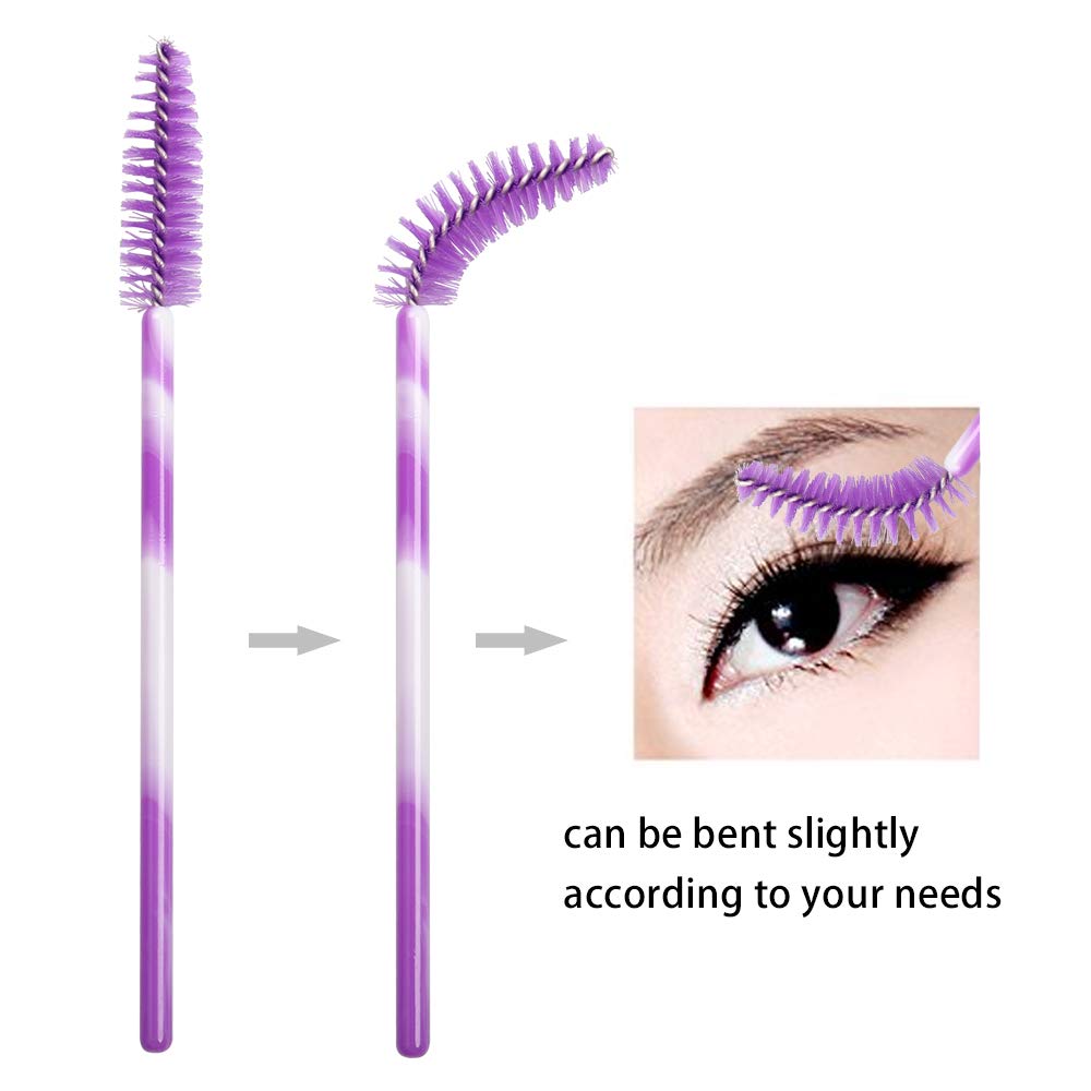 300 Pack Mascara Wands Disposable Eyelash Brush for Extensions Lash Applicators Tool Kit, Deep Purple Beauty & Personal Care Mekupeu