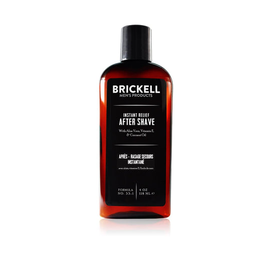 Brickell Men's Instant Relief Aftershave for Men, Soothing After Shave Balm to Prevent Razor Burn, With Aloe, Vitamin E, and Hyaluronic Acid, 4 Ounce Beauty and Personal Care Brickell Men's Products