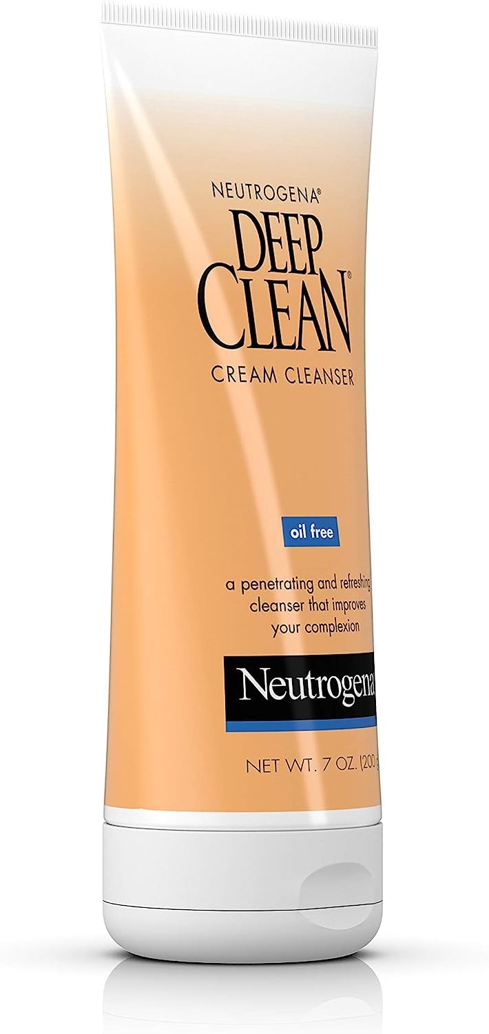 Neutrogena Deep Clean Daily Facial Cream Cleanser with Beta Hydroxy Acid to Remove Dirt, Oil & Makeup, Alcohol-Free, Oil-Free & Non-Comedogenic, 7 fl. Beauty & Personal Care Neutrogena