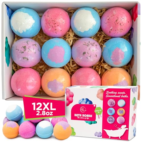 Bath Bombs for Women, Men & Kids - 12 Bath Bomb Gift Set with Shea Butter, Essential Oils & Sea Salt, Moisturizing Spa Aromatherapy, Long-Lasting… Beauty & Personal Care LIKEVOW