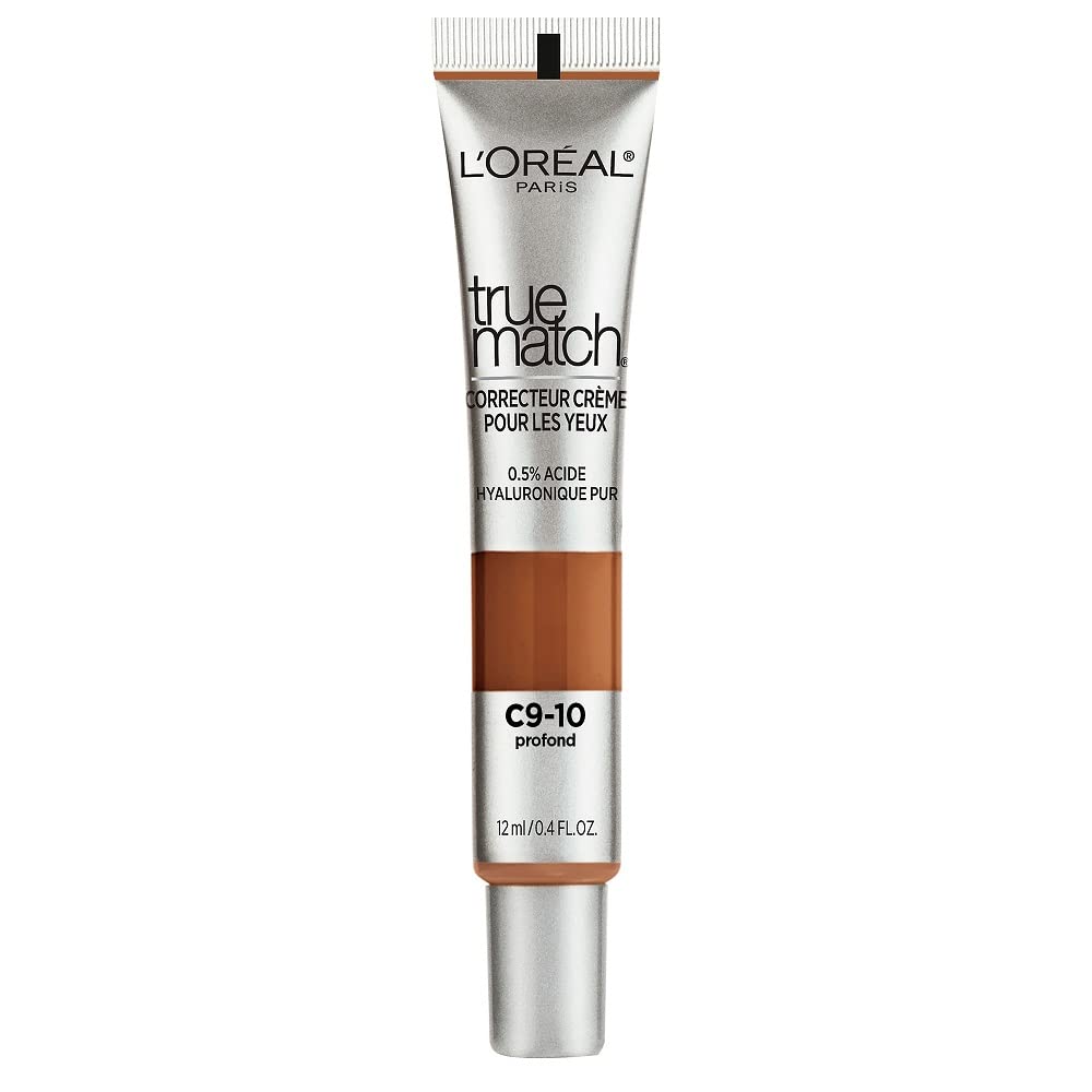 L’Oréal Paris True Match Eye Cream in a Concealer, 0.5% hyaluronic acid, Deep C9-10, 0.4 fl. oz. Beauty & Personal Care L'Oreal Paris