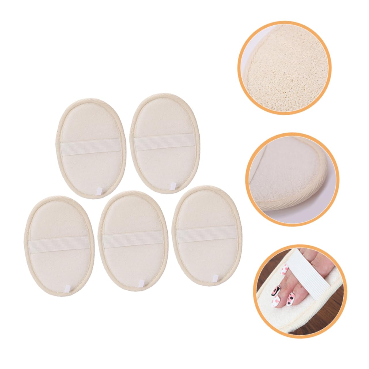 Ipetboom 5pcs Loofah Bath Pad Shower Scrubber Bathing Pad Body Sponges for Shower Bath Skin Cleaning Tool Beauty and Personal Care Ipetboom