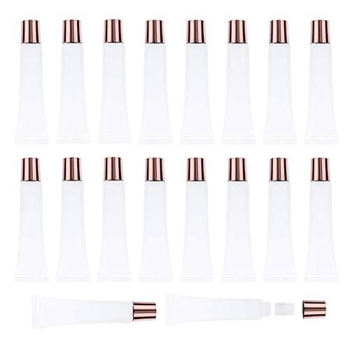 AJLTPA 50Pcs 15ml Lip Gloss Squeeze Tubes, Rose Gold Lip Gloss Containers Empty, Refillable Soft Clear Tubes for DIY Lipgloss Balm Cosmetic (Rose Beauty & Personal Care AJLTPA
