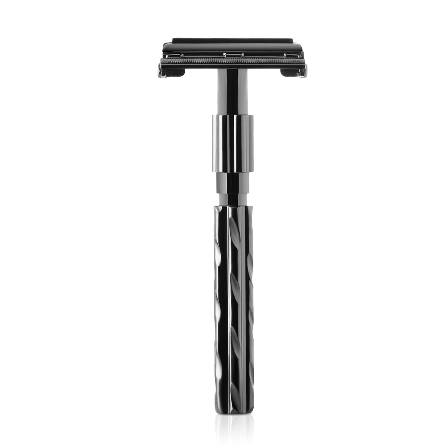 Parker 22R Long Handle Safety Razor - Gunmetal Twist-to-Open Butterfly Design, Heavyweight Brass Frame with Knurled Grip - Includes 5 Platinum Double Beauty and Personal Care Parker Safety Razor