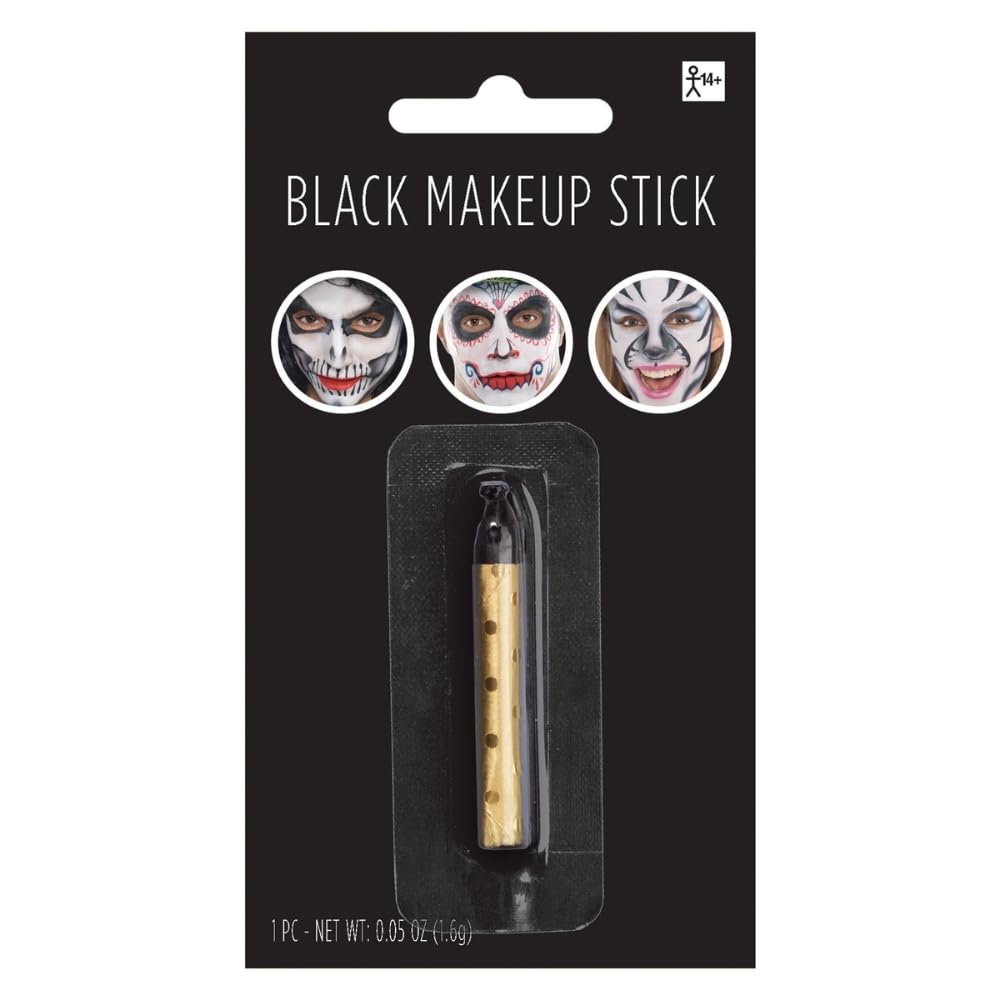Black Face Paint Makeup Stick for Party Fun - 0.05 oz. - Bold, Long-Lasting & Easy-to-Apply - Perfect Party Essential for Kids & Adults Beauty & Personal Care Amscan