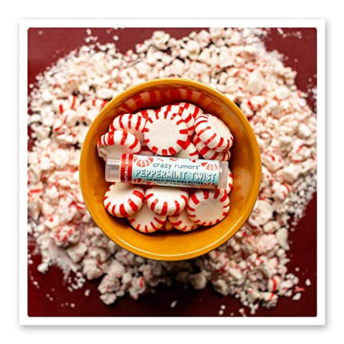 Crazy Rumors Peppermint Twist Lip Balm. 100% Natural, Vegan, Plant-Based, Made in USA (1-Pack) Beauty & Personal Care Crazy Rumors
