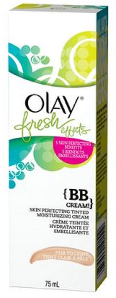 Olay Fresh Effects 5 Skin Perfecting Benefits BB Cream Skin Perfecting Tinted Moisturzing Cream Light to Medium 75ml by Olay Beauty & Personal Care Olay